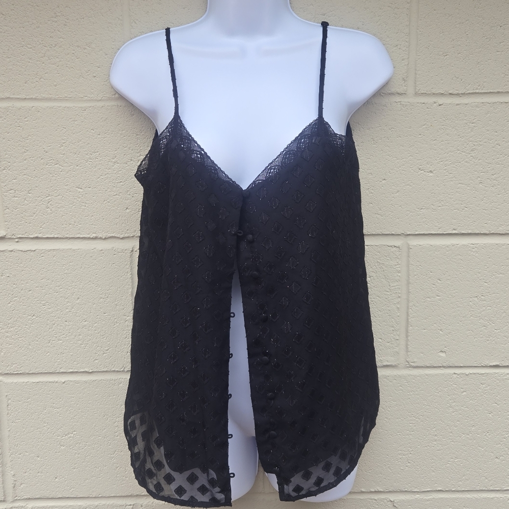 Maurices- Black- Button Front Tanktop with Adjustable Straps- Size XS- NWOT